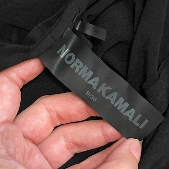 Norma Kamali Partial Turtleneck Slit Long Gown Halter Neck Dress - Picture 4 of 11